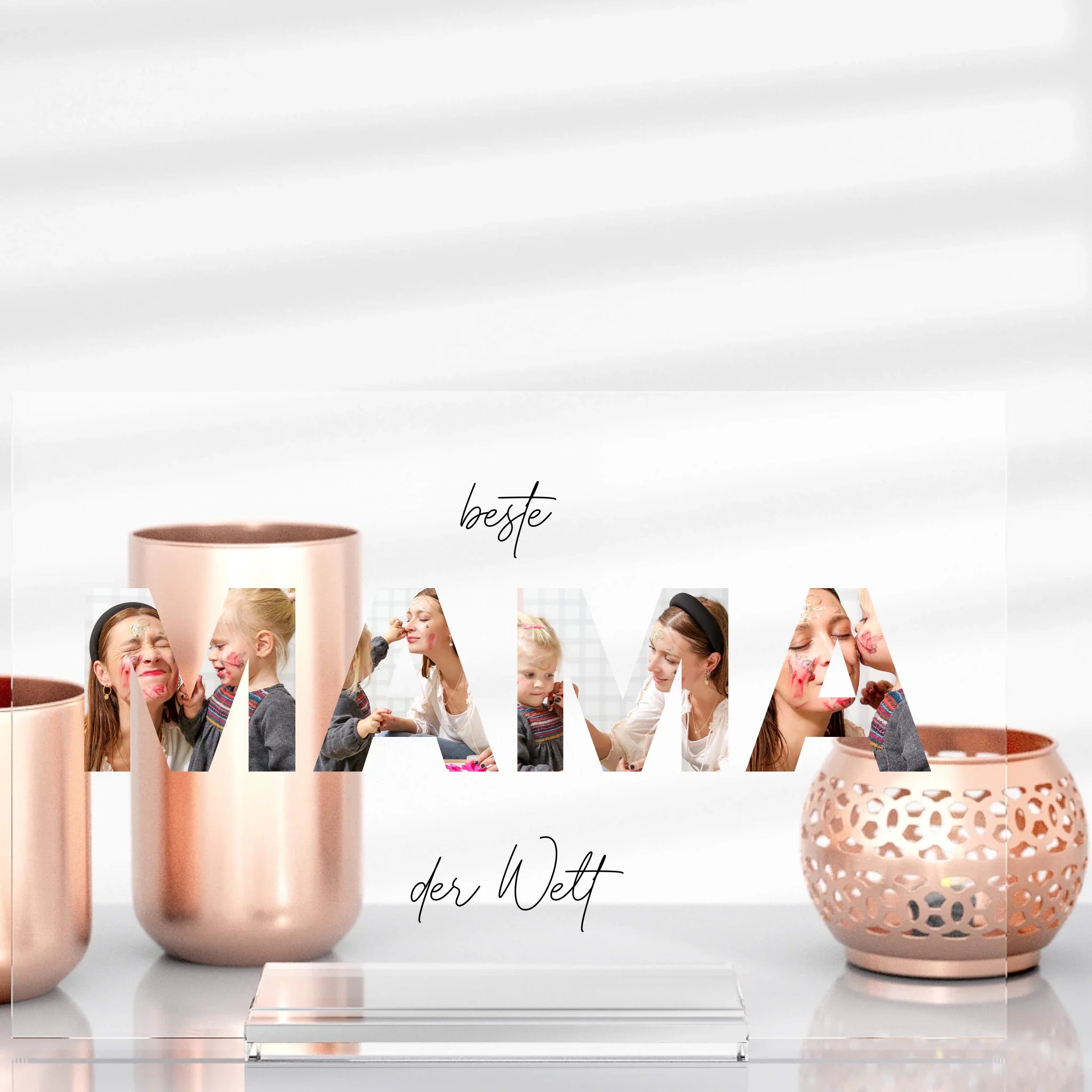 Mama Bild-Aufsteller aus Glas