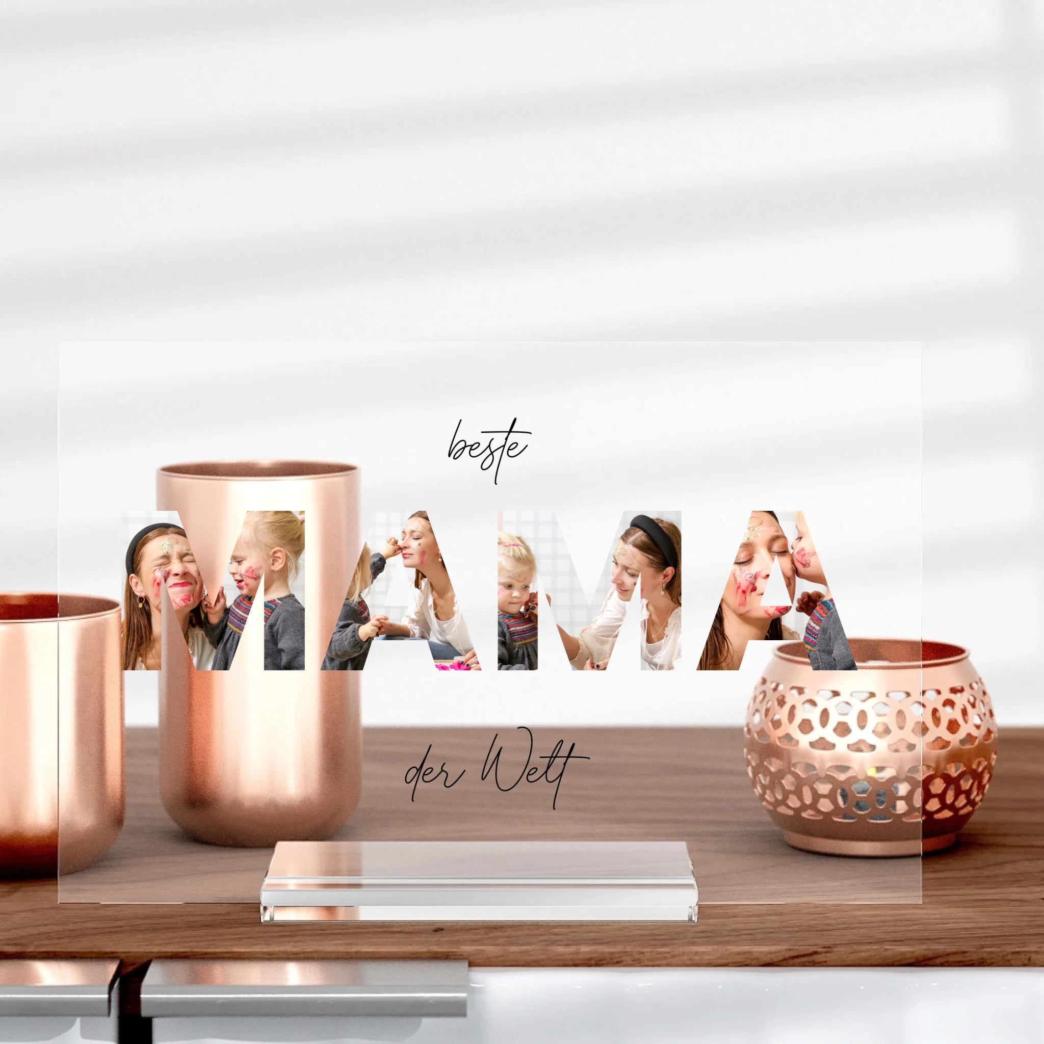 Mama Bild-Aufsteller aus Glas