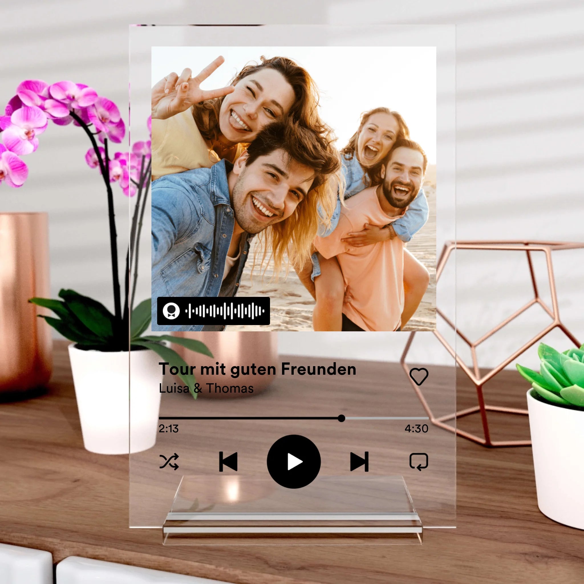 Spotify Glas mit Bild als Geschenk