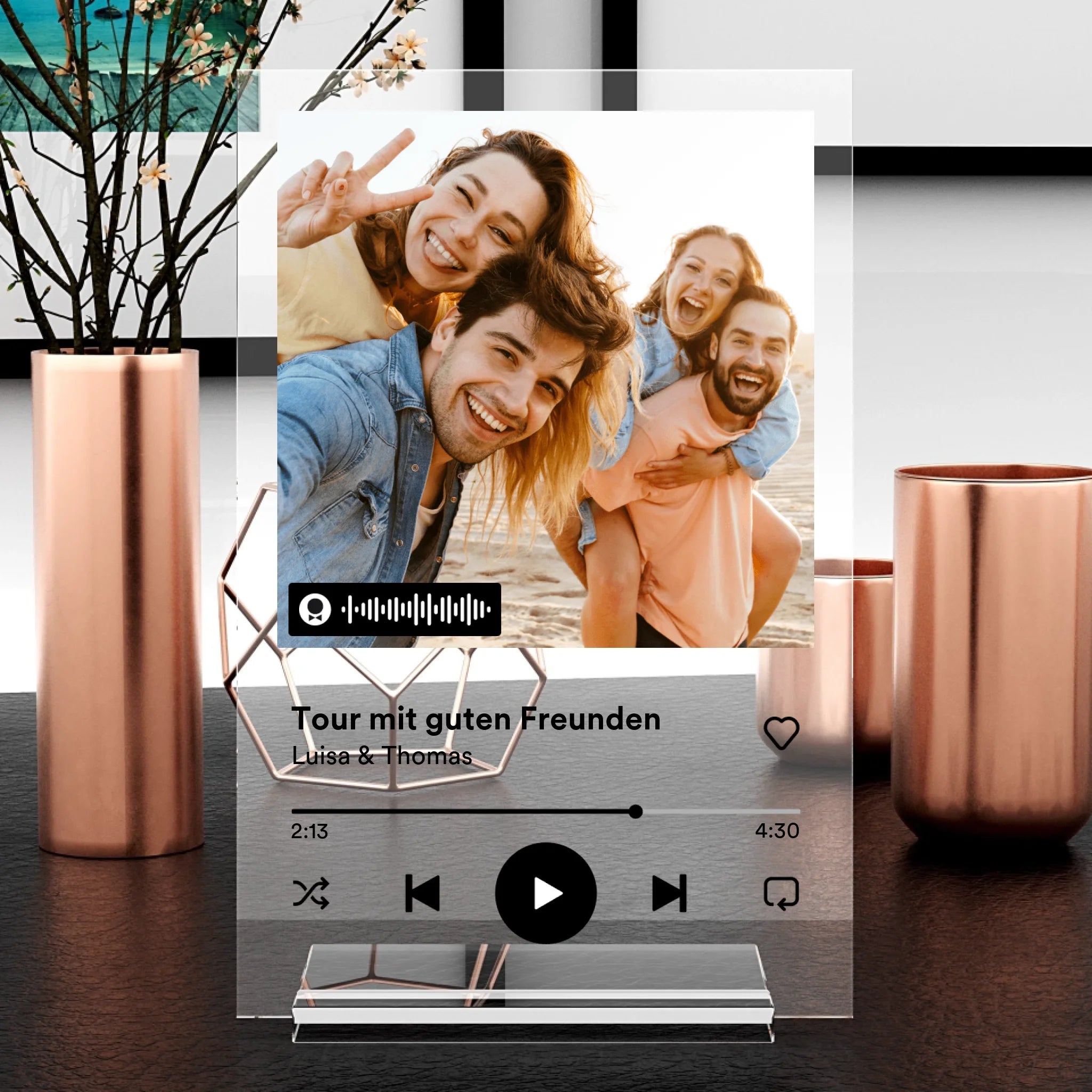 Spotify Glas mit Bild als Geschenk