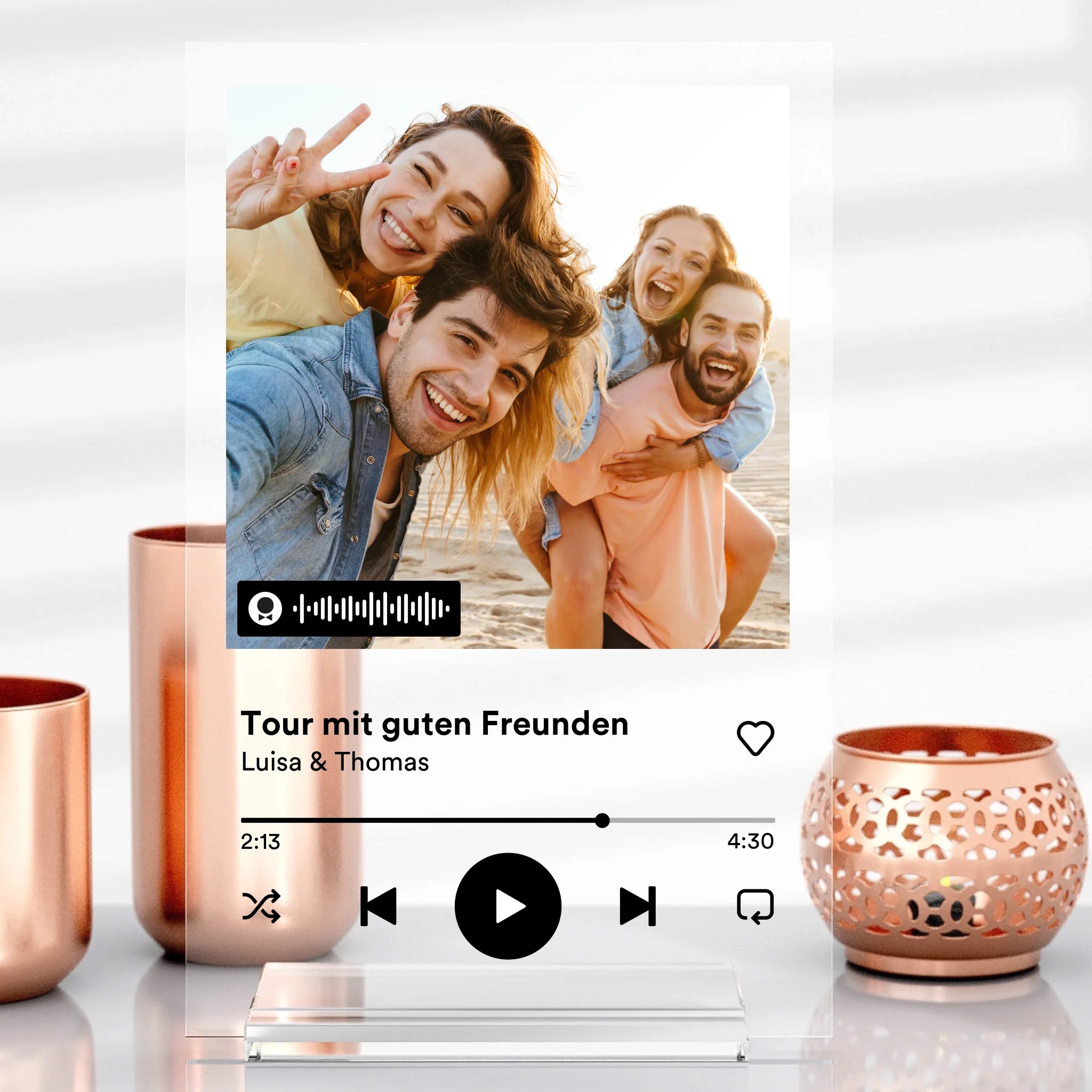 Spotify Glas mit Bild als Geschenk
