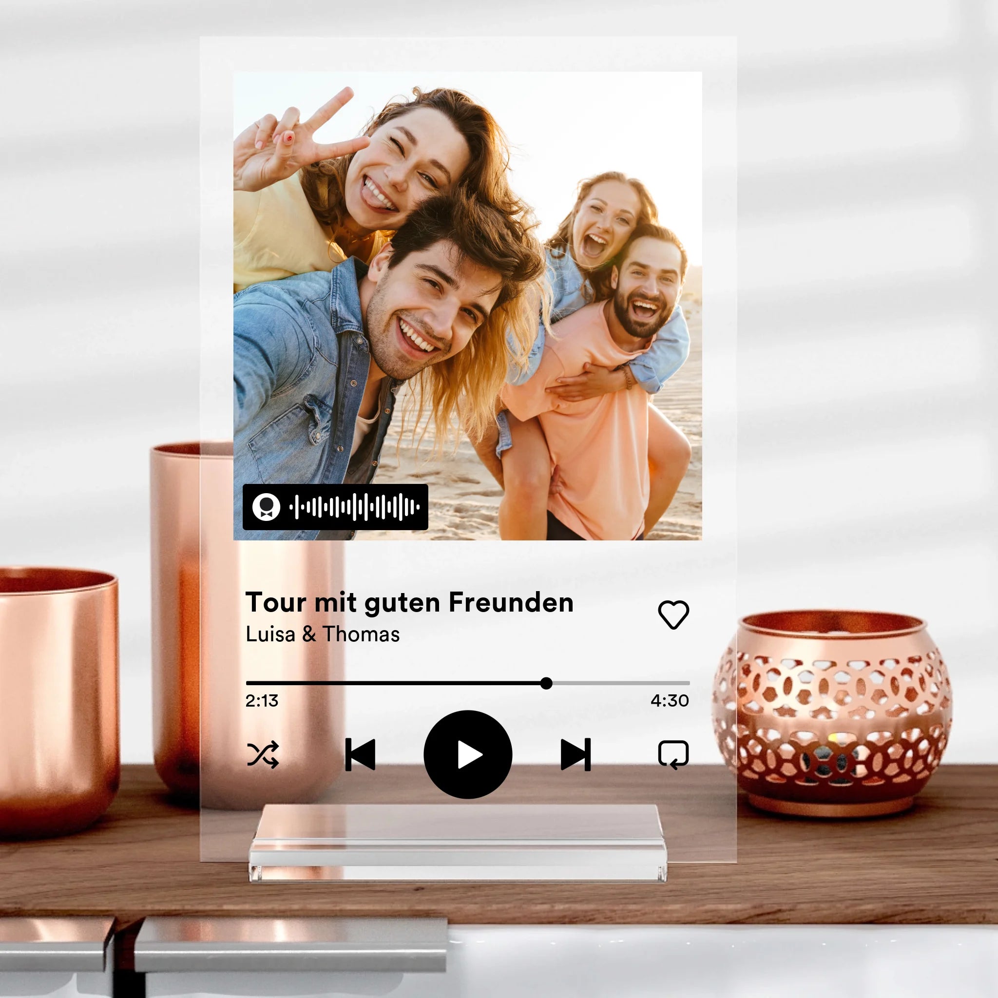 Spotify Glas mit Bild als Geschenk