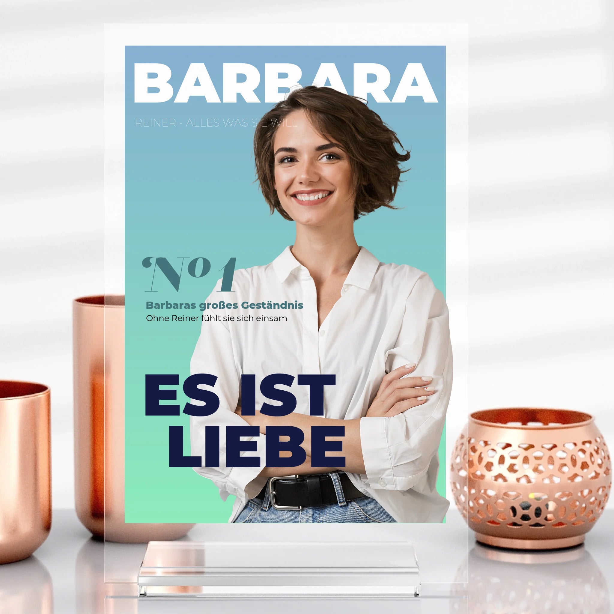 Magazin Cover Fotoaufsteller aus Glas